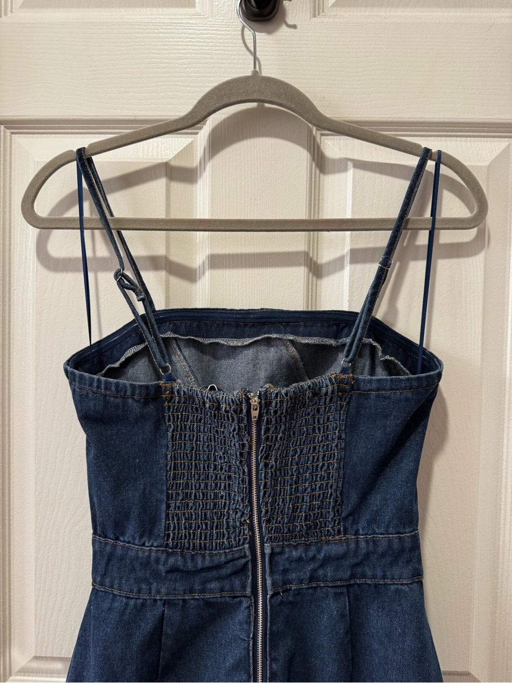 VICI Havana Dark Denim Midi Sundress with Spaghetti Straps Sz M - Picture 7 of 10